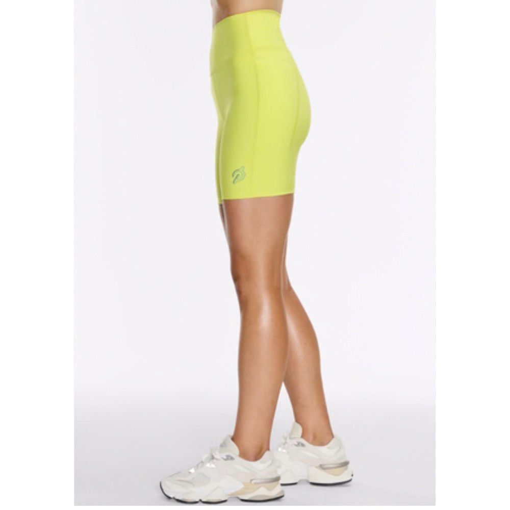 Peloton Cadent High Rise Bike Athletic Shorts Gym Sz S Neon Yellow Cycling